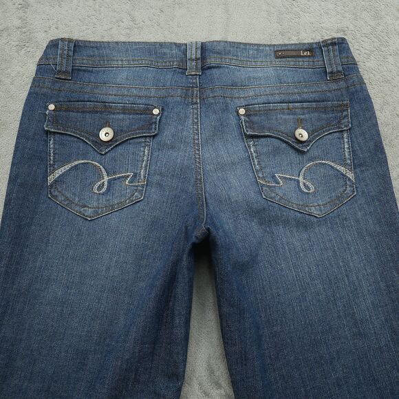L.e.i. Jeans Junior's Size 13L Blue Mid-Rise Ashley Trouble Flare 31.5" Inseam - Picture 14 of 16